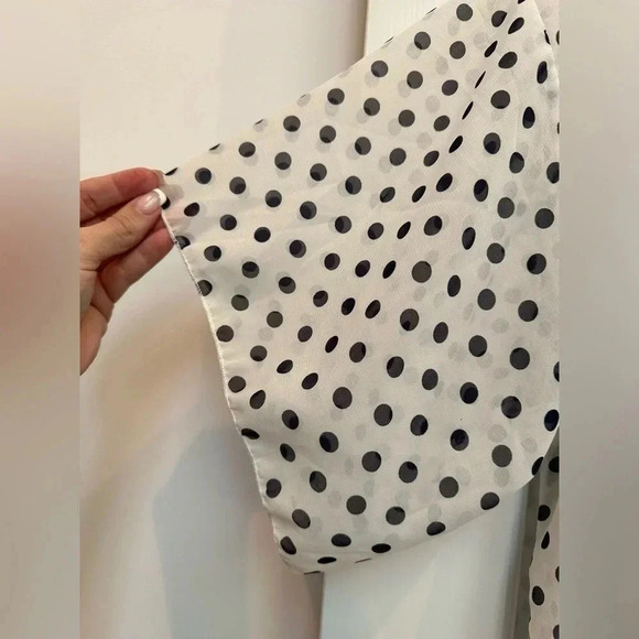 LuLaRoe Dark Navy Polka Dot Black Fringe Monroe Kimono Swim Coverup Size Large L - Picture 7 of 11